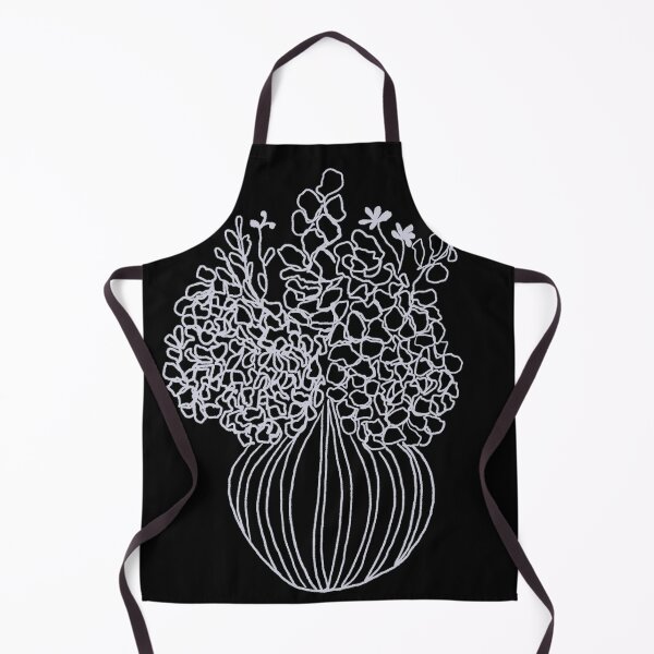 Item preview, Contemporary black and white art flower vase line drawing designed and sold by LynseysArtShop.