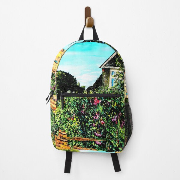 Item preview, Edited Beautiful private garden, Paisley Road, Glasgow, oil painting by Marina Daniluka designed and sold by MariDaniArt.