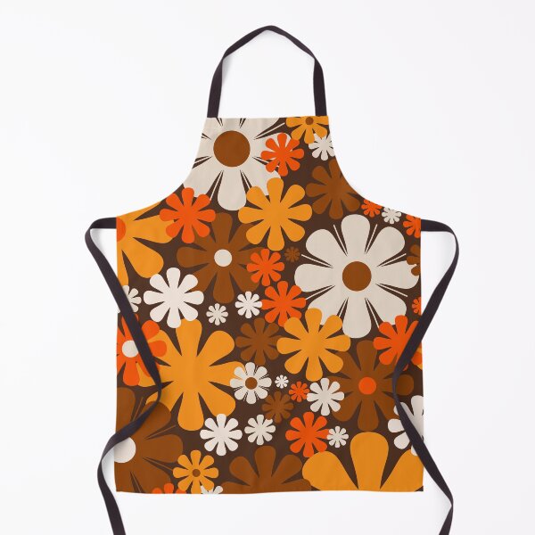 Item preview, Retro 60s 70s Aesthetic Floral Pattern in 1970s Brown Orange Beige designed and sold by kierkegaard.