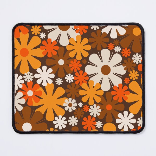 Item preview, Retro 60s 70s Aesthetic Floral Pattern in 1970s Brown Orange Beige designed and sold by kierkegaard.