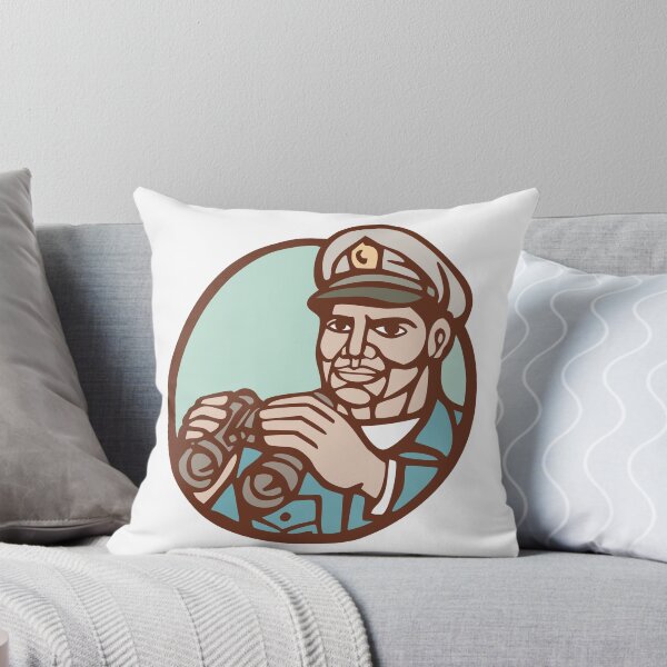Item preview, Navy Admiral Binoculars Circle Linocut designed and sold by patrimonio.