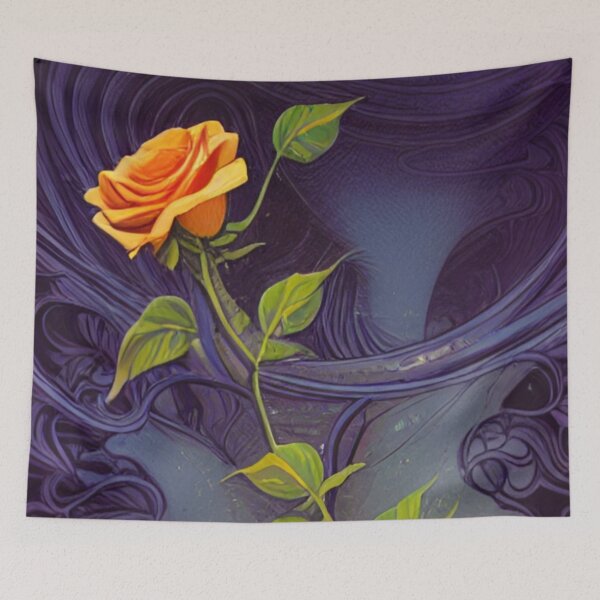 Item preview, Orange Rose on Blue designed and sold by ~.