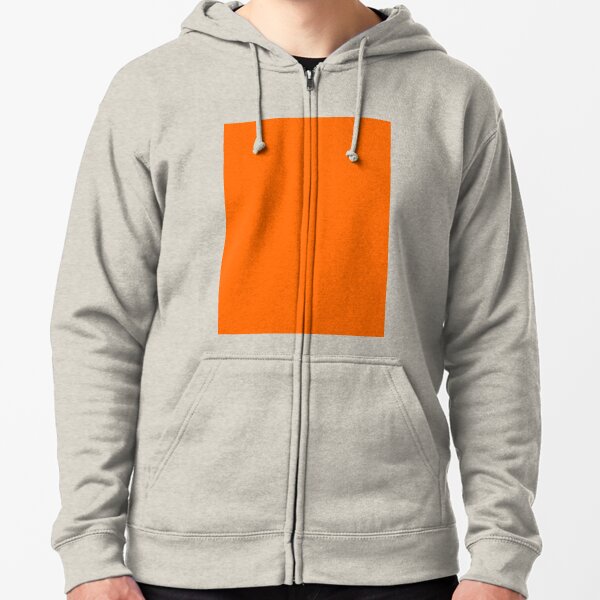 safety orange zip up hoodie