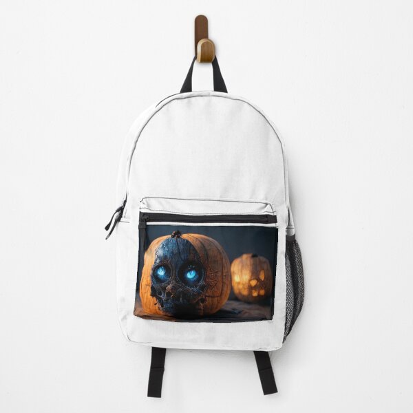 Item preview, terrifying blue eye halloween scary evil pumpkin head skull designed and sold by pnywest.