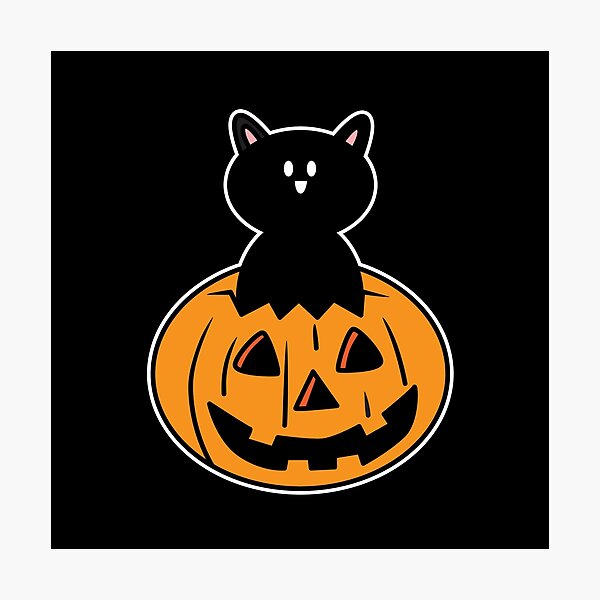 Decoración: Animados De Gato Negro De Halloween | Redbubble