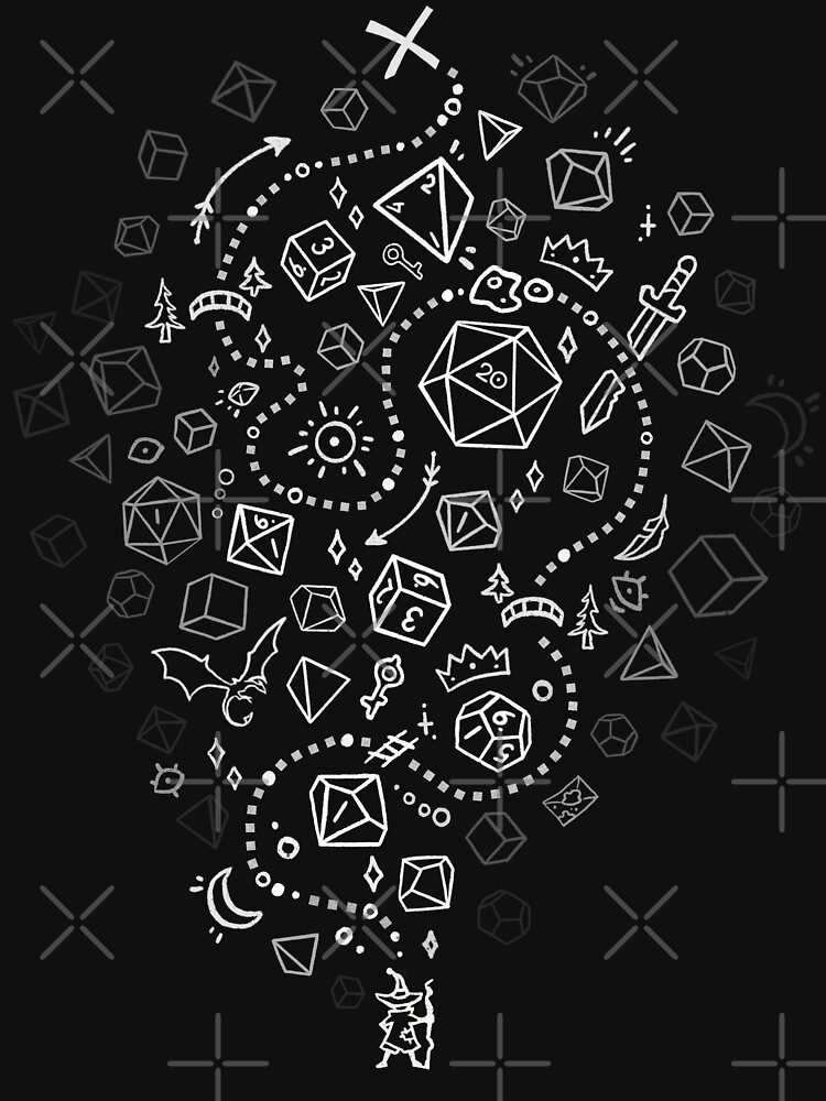 Thumbnail 7 of 7, Classic T-Shirt, DnD D20 - The Adventure Begins! designed and sold by keyvei.