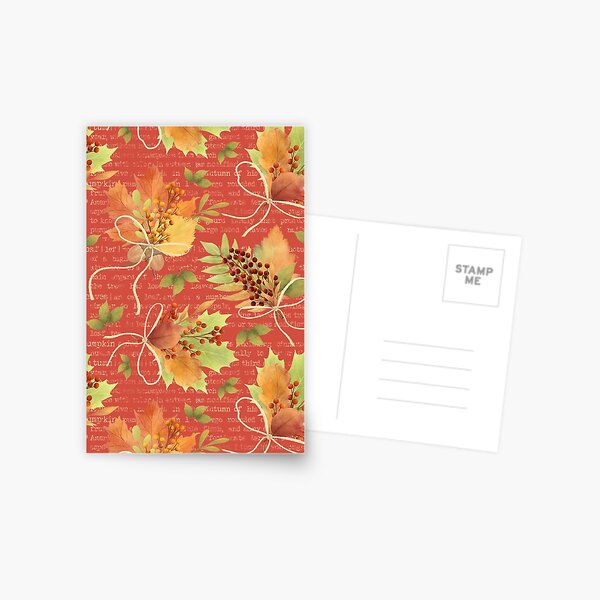 Autumn Leaves Bouquet - Red Postcard