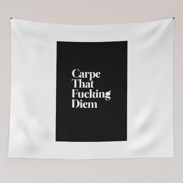 Item preview, CARPE THAT FUCKING DIEM black box / Cool and Funny quotes designed and sold by DRK7DSGN.