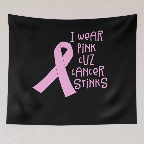 Item preview, I WEAR PINK CUZ CANCER STINKS Pink Ribbon for Breast Cancer Awareness designed and sold by Greenbaby.