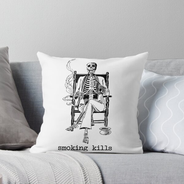 Item preview, Smoking Kills, Skeleton smoking illustration poster designed and sold by chestsheets.