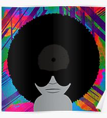 Funky Music Afro Vinyl Records Poster