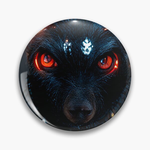 Item preview, Black wolf with glowing red crystal eyes ready to attack designed and sold by pnywest.