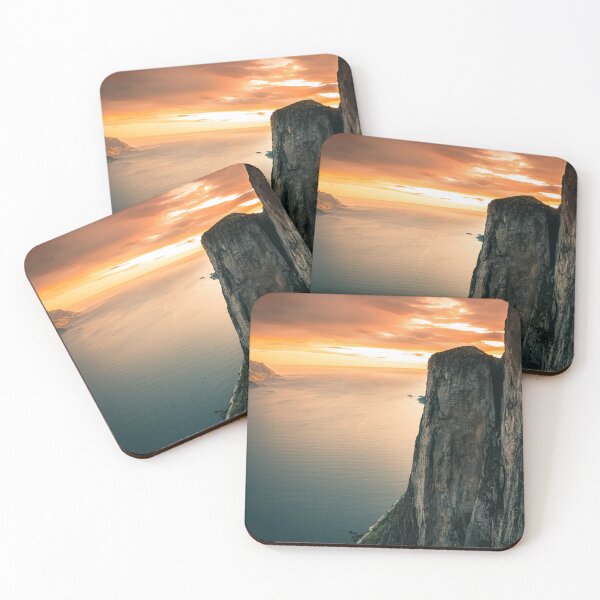 Item preview, Cliff by seaside in sunset down designed and sold by Darius Bocos.