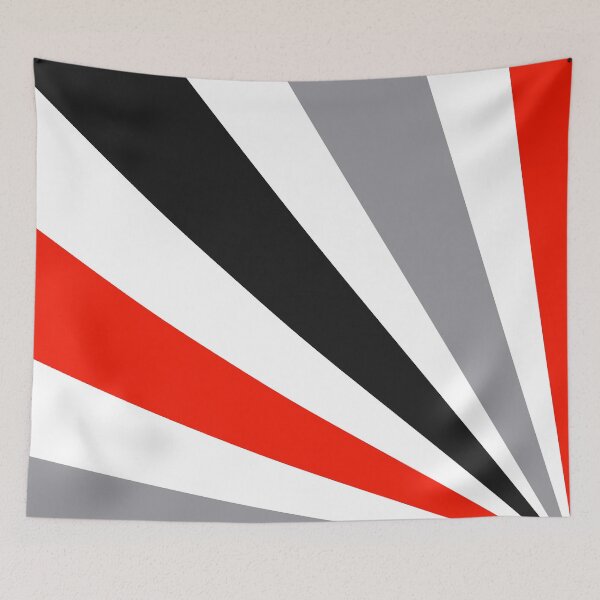 Item preview, Mid-Century Modern Red, Gray, White Sun Streaks Design designed and sold by DEC02.