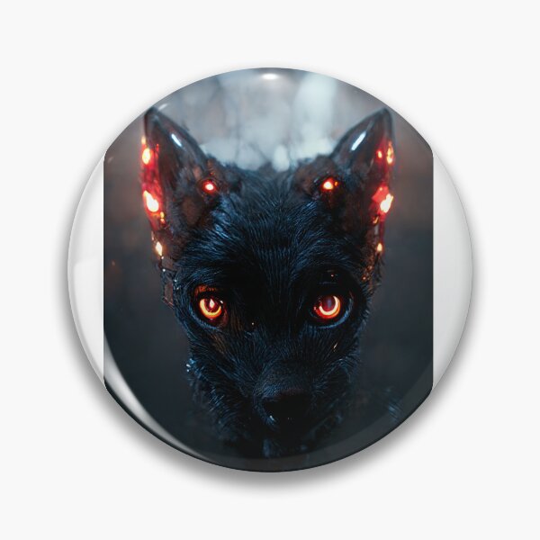 Item preview, black wolf with glowing red crystal eyes ready to attack designed and sold by pnywest.