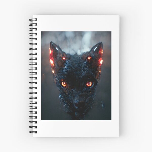 Item preview, black wolf with glowing red crystal eyes ready to attack designed and sold by pnywest.