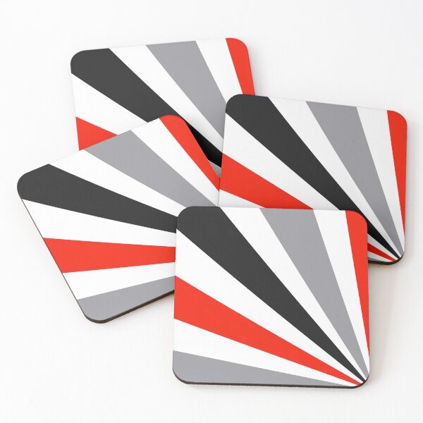 Item preview, Mid-Century Modern Red, Gray, White Sun Streaks Design designed and sold by DEC02.