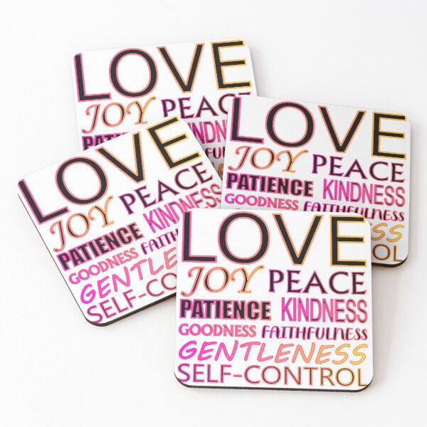 Item preview, Fruit of the Spirit Hot Pink to Yellow Gradient Text on White Background designed and sold by aheartforgod.