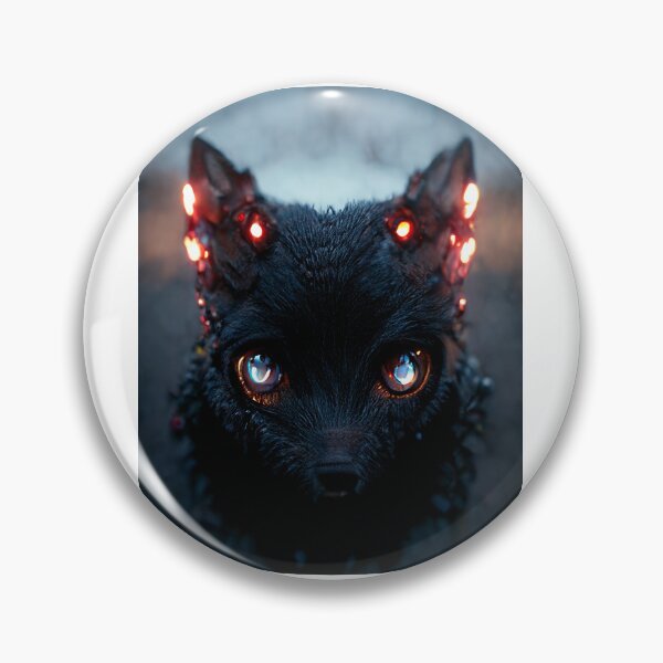 Item preview, Black wolf with glowing red crystal eyes ready to attack designed and sold by pnywest.