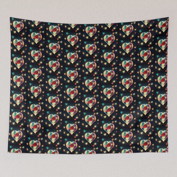Item preview, Galaxy Heart With Butterflies & Roses designed and sold by AnEyeForAi.