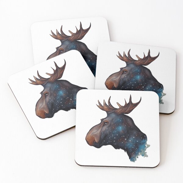 Item preview, Galaxy Moose Watercolor designed and sold by CreationsPrints.