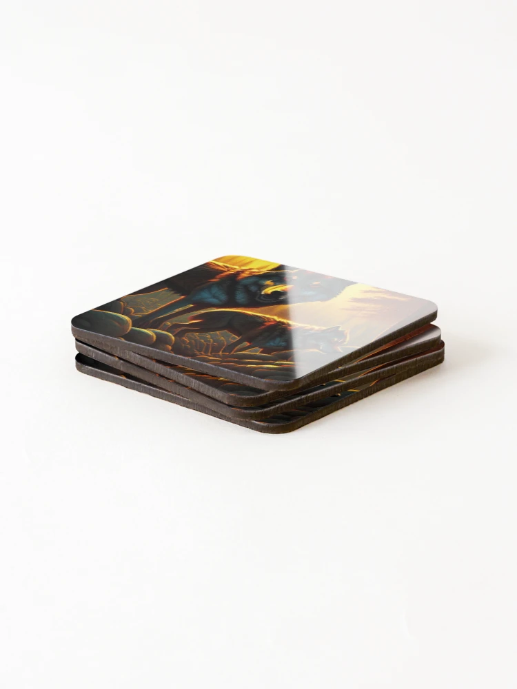 Thumbnail 4 of 5, Coasters (Set of 4), Wolves Wandering designed and sold by RockingPandS.