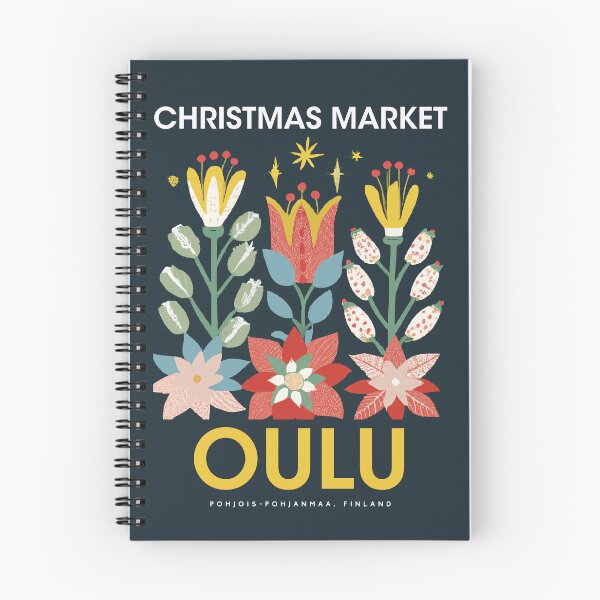 Item preview, Christmas Market Oulu Poster Finland 1960s Retro Art Winter Plants Vintage designed and sold by betternotes.