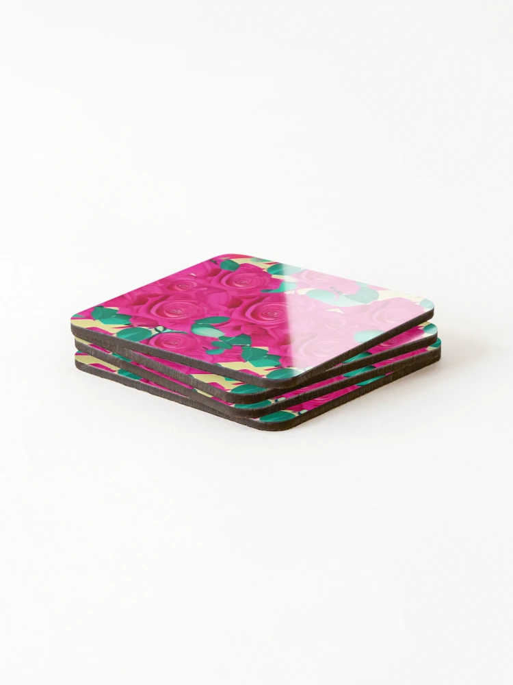 Thumbnail 4 of 5, Coasters (Set of 4), Piles of Roses designed and sold by RockingPandS.