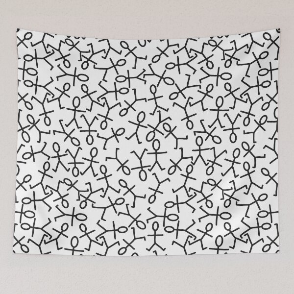 Item preview, stick figure people background in black and white  designed and sold by dkaranouh.