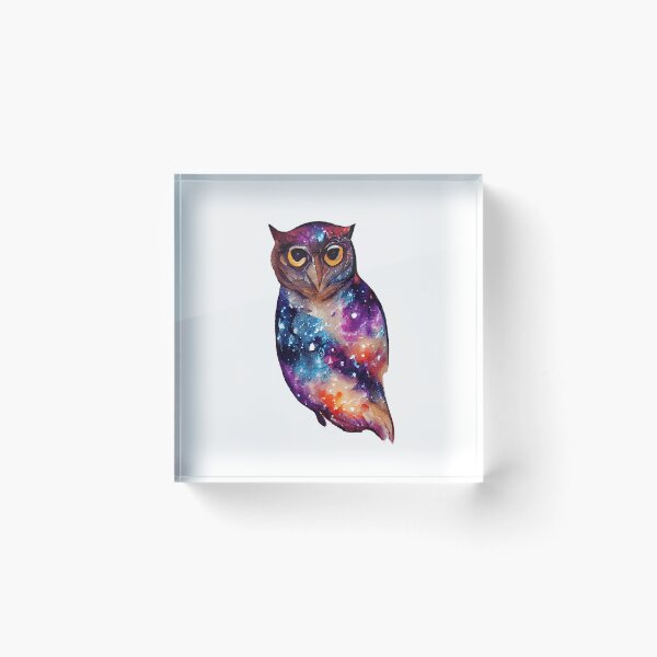 Item preview, Galaxy Owl Watercolor designed and sold by CreationsPrints.