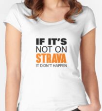 IF IT'S NOT ON STRAVA IT DIDN'T HAPPEN Women's Fitted Scoop T-Shirt