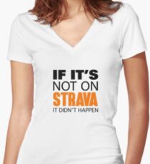 WENN ES NICHT AUF STRAVA IST, HAT ES NICHT GESCHEHEN Shirt mit V-Ausschnitt