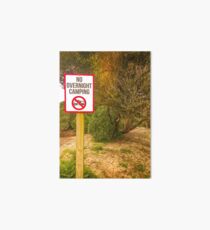 No Overnight Camping Art Board