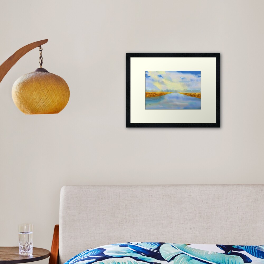 River blue Framed Art Print