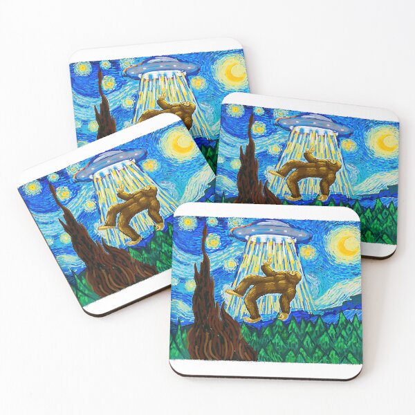 Item preview, Funny Bigfoot Tshirt, Bigfoot Alien Tee, Funny Starry Night designed and sold by Ella38.