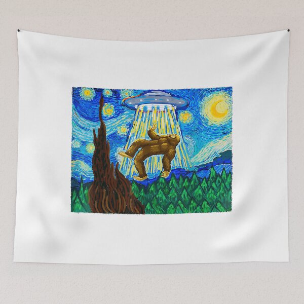 Item preview, Funny Bigfoot Tshirt, Bigfoot Alien Tee, Funny Starry Night designed and sold by Ella38.