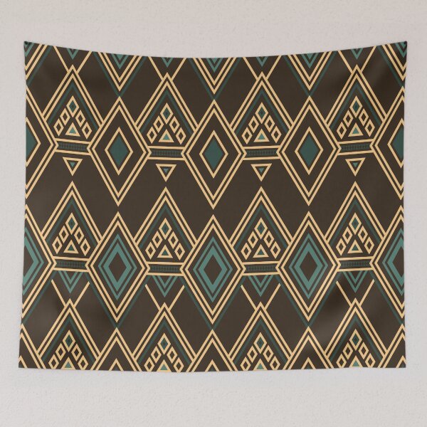 Item preview, Art Deco Diamonds: Teal Gold and Chocolate designed and sold by Aakheperure.