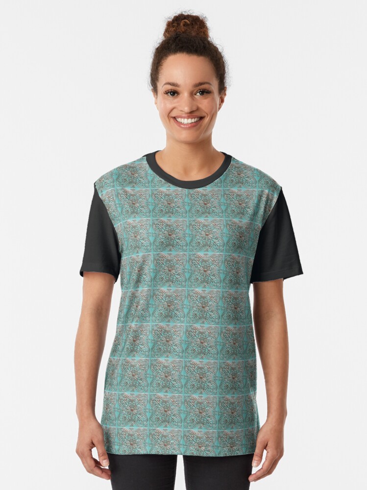 Copper Aged Tin Ceiling Tiles Texture Graphic T Shirt