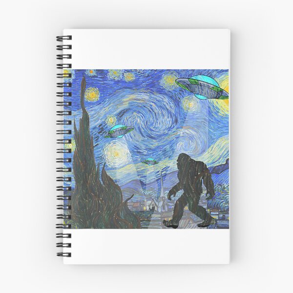 Item preview, Starry Night Sasquatch And UFO Aliens Bigfoot Graphic designed and sold by Ella38.