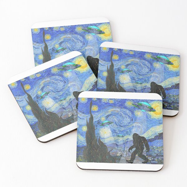 Item preview, Starry Night Sasquatch And UFO Aliens Bigfoot Graphic designed and sold by Ella38.