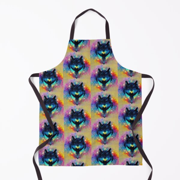Item preview, Black Blue Wolf with Colorful Background designed and sold by AnEyeForAi.