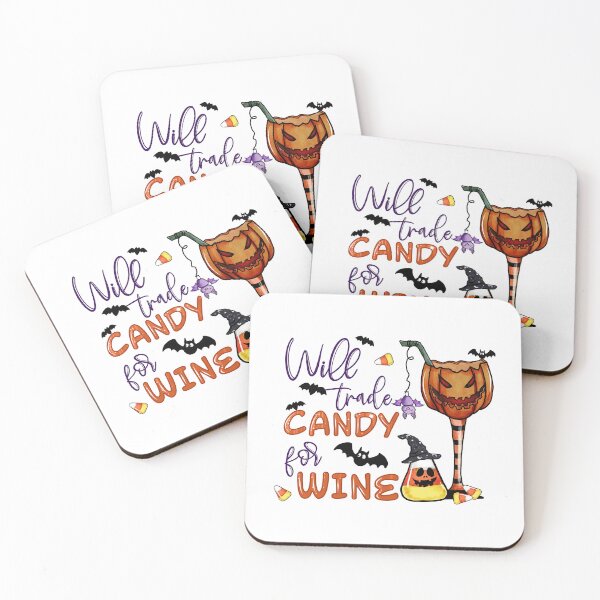 Item preview, Will trade Candy for Wine, Pumpkin glass, candy corn designed and sold by BraveNewDesigns.