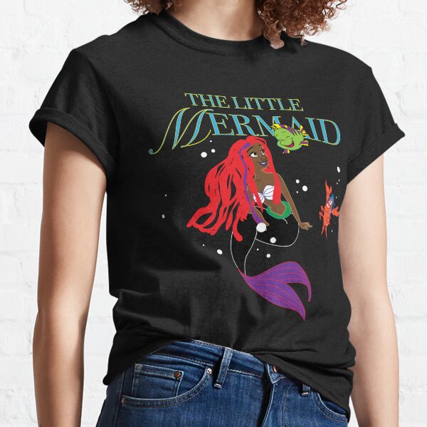 Disney The Little Mermaid Nerd Ariel Tatoos Black Sublimation Tank Top