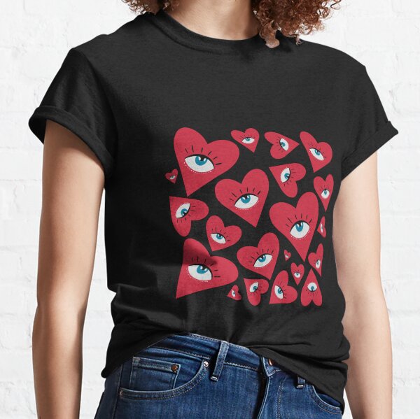 Shirts with red heart and eyes online