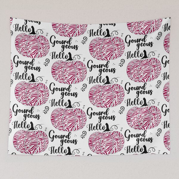 Item preview, Hello Gourdgeous, Pretty Zebra Print Fall Pumpkin - Dark Pink designed and sold by PearlMoonGrapes.