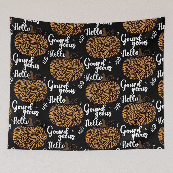 Item preview, Hello Gourdgeous, Pretty Zebra Print Fall Pumpkin - Orange designed and sold by PearlMoonGrapes.