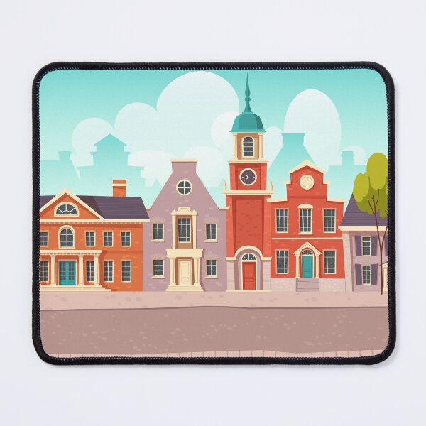 Item preview, Urban Street Landscape With Small Shop Restaurant  designed and sold by KandMe.