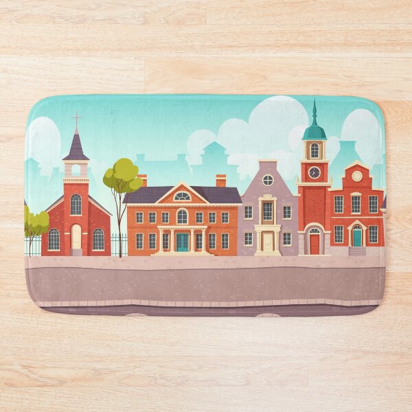 Item preview, Urban Street Landscape With Small Shop Restaurant  designed and sold by KandMe.