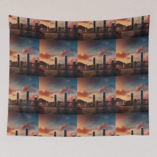 Item preview, Hong Kong Skyline Multiverse designed and sold by GrassrootsGreen.