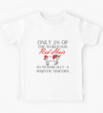 RED HAIR MAJESTIC UNICORN Kids Tee